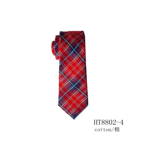 Popular cotton plain slim tie men and stripe tie for men