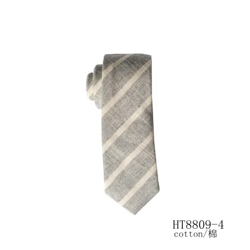 Popular cotton plain slim tie men and stripe tie for men