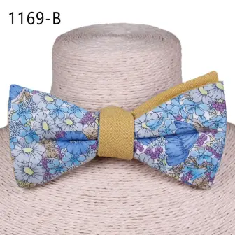 Fashion Reversible designs Wedding Bow Tie For Men Fashion Plain Color With Floral Bridegroom Groomsman Bow Tie