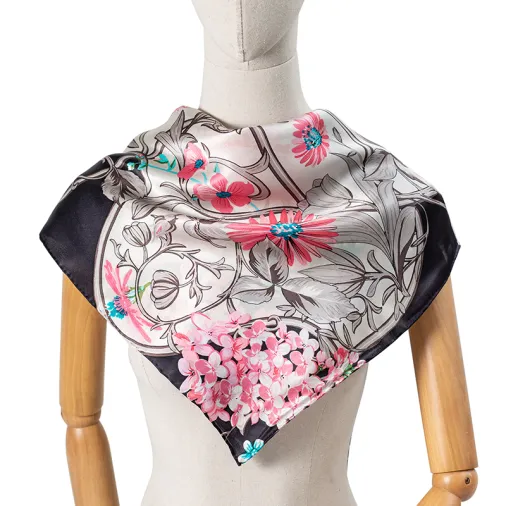 90cmx90cm groothandel vrouwen zijden sjaal digitale print