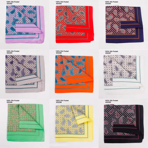 Custom personalized silk pocket square digital printed pocket for men