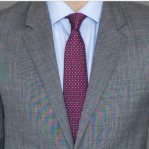 What color tie does men's grey suit match-[Handsome tie]