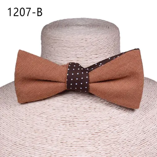 Wholesale 100% cotton small dot with plain custom bow tie