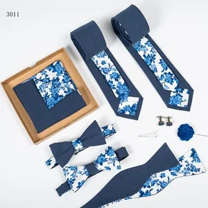 blue floral ties