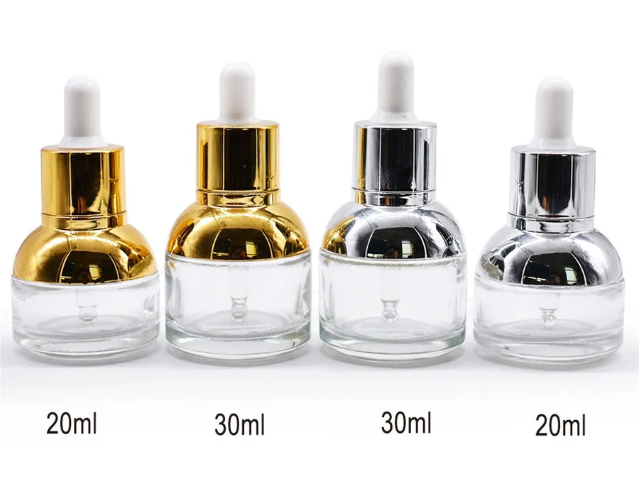 Luxury 20ml 30ml Essential Oil Use Clear Glass Dropper Bottles