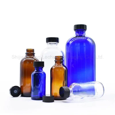 زجاجات زجاجية كهرمانية عالية الجودة ذات سعة كبيرة مع غطاء