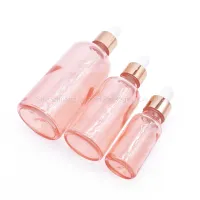 Botol minyak pati kaca merah jambu berkualiti tinggi