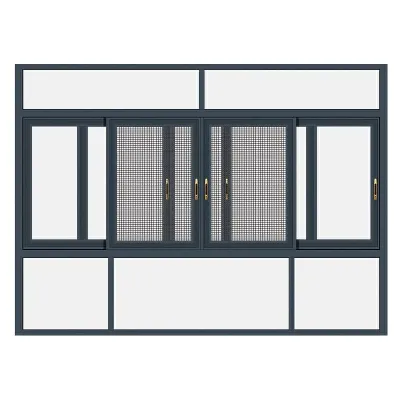 Perfiles corredizos de aluminio con rotura de puente térmico para ventanas y puertas Ventana corrediza serie 125 de fábrica