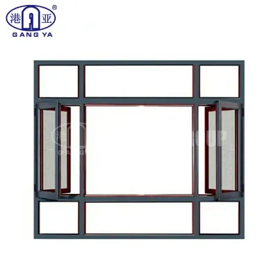 Fabricantes de ventanas de aluminio Ventana abatible de aluminio con rotura de puente térmico con vidrio templado Serie 135