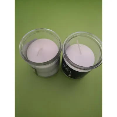 Bougie de tasse en verre de couleur blanche de pot transparent votif de cire de paraffine pressée 1 jour