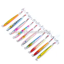 10-color iron plate lead fish feather hook 6.5cm/10.2g