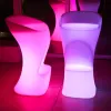 Chaise haute en plastique multicolore LED tabourets café RVB LED chaise LED chaise de jardin pour boîte de nuit bar parc décoration de mariage