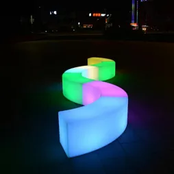 Led outdoor furniture chairs/waterproof outdoor park garden led chairs
