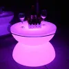 PE Round top LED cocktail table for outdoor and indoor use