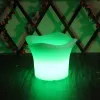 KTV pub bar nightclub white plastic ice bucket colors changing rechargeable party plastic illuminated led light up ice buckets