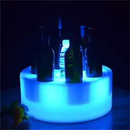 Factory Wholesale PE Plastic 16 colors changing color lighting up plastic led ice bucket with remote controller