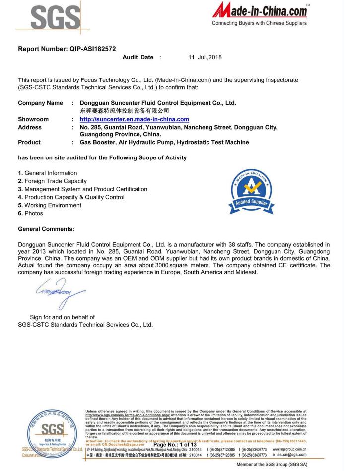 SGS Certificate SGS Certificate