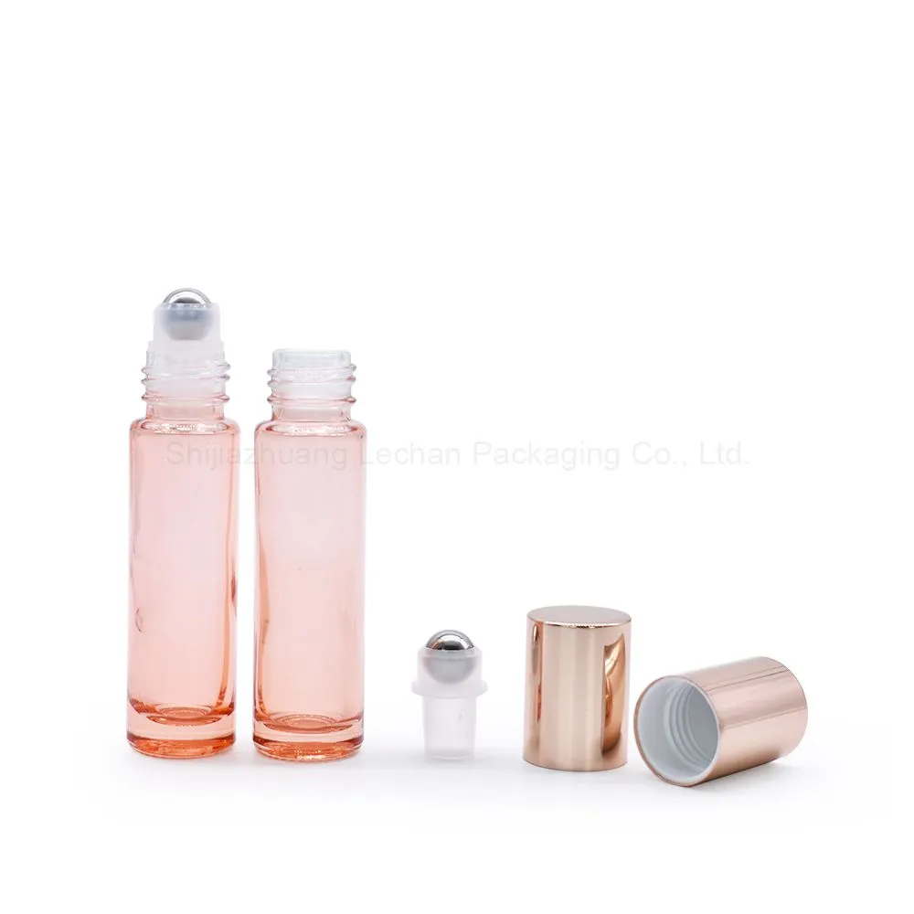 Botol Penggelek Kaca Minyak Pati Clear Pink