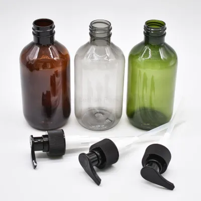 جودة عالية الأخضر العنبر PET زجاجات بلاستيكية شامبو زجاجة