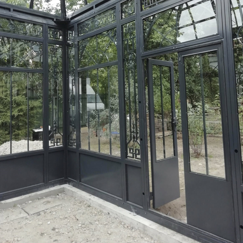 Garden Glass Roof Wrought Iron Pavilion