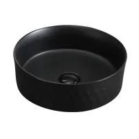 Bathroom Porcelain Black Round Basin HY-8158MB
