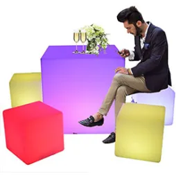 Cube de lumière extérieur à LED de preuve de l'eau, chaises de cube à LED, lumière de cube à LED