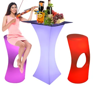 Moderne verlichte 16 kleuren afstandsbediening draadloze draagbare cocktail Bar KTV Cafe bruiloft led tafel