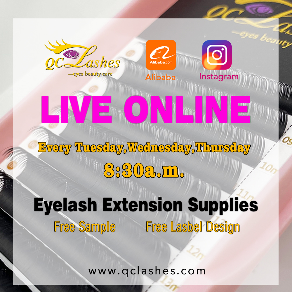QC Lashes Live Time on INS and Alibaba Lash Extension