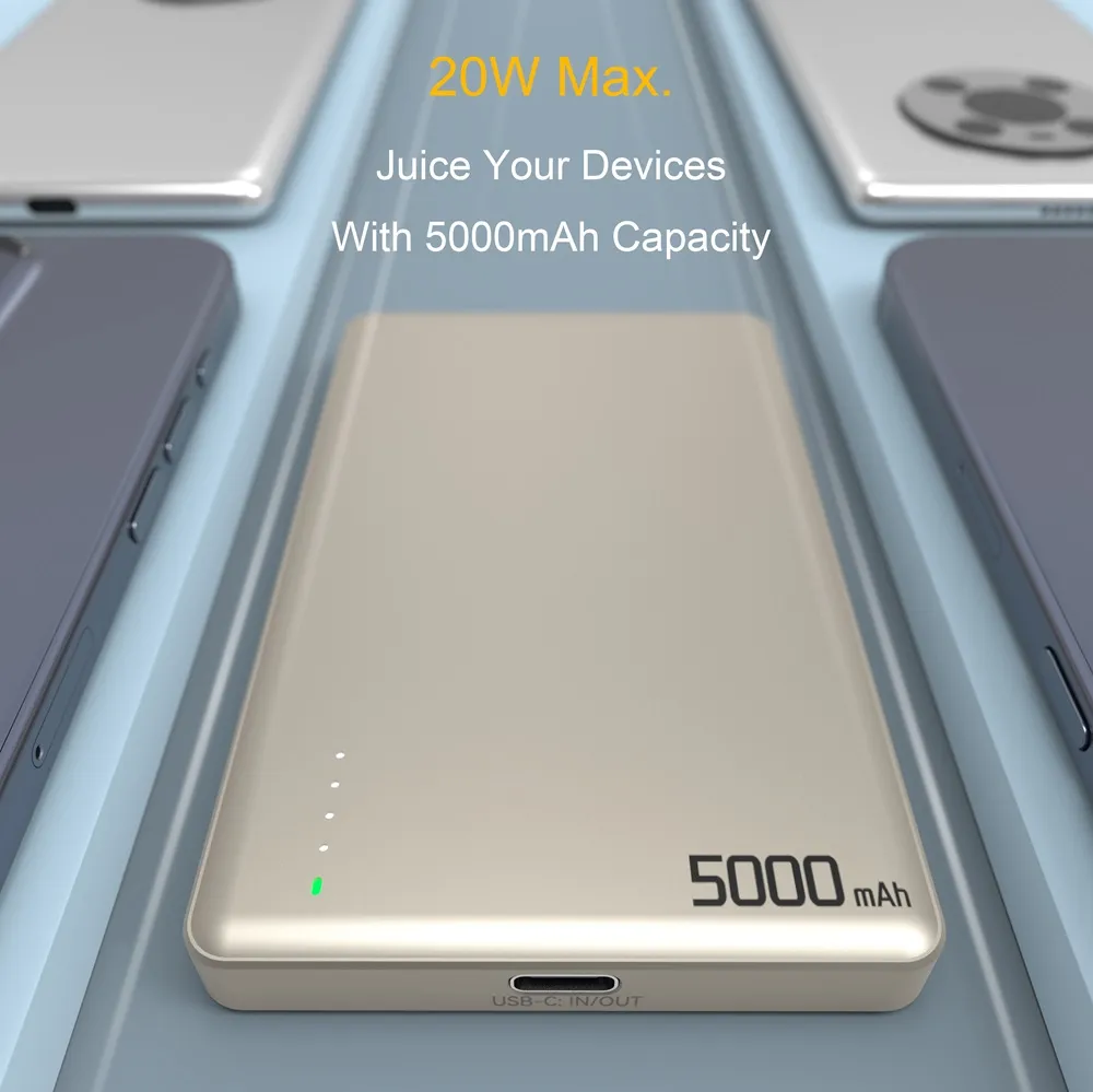 PB0605 QI2 5000mAh Ultra-Slim Wireless Power Bank