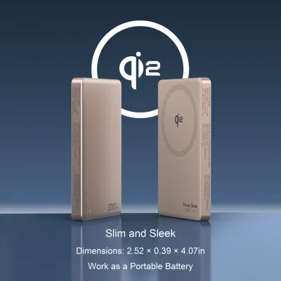 PB0605 QI2 5000mAh Ultra-Slim Wireless Power Bank