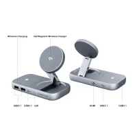 PU0901 3-in-1 iPhone Stand & Hub & Qi2 Wireless Charging
