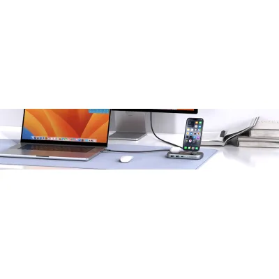 PU0901 3-in-1 iPhone Stand & Hub & Qi2 Wireless Charging