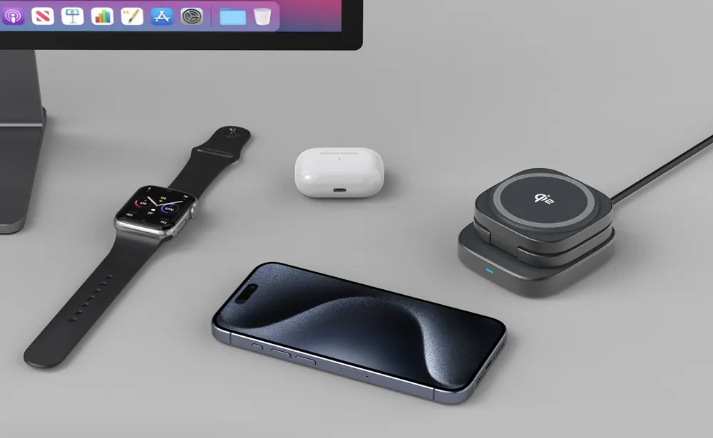 WA0112 3-in-1 Qi2 Magnetic Wireless Charger