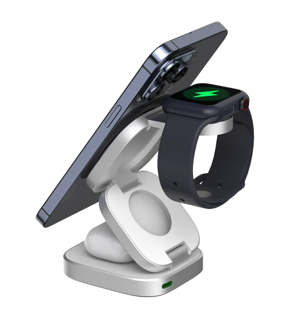 WA0112 3-in-1 Qi2 Magnetic Wireless Charger
