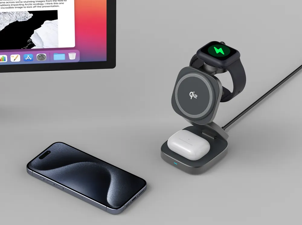 WA0112 3-in-1 Qi2 Magnetic Wireless Charger