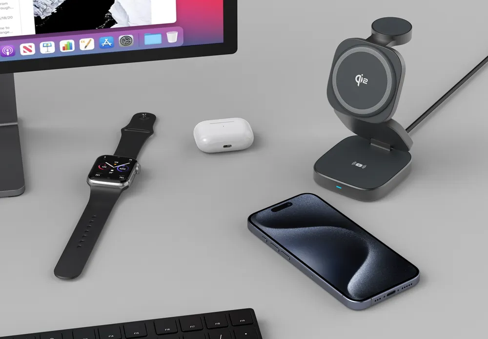 WA0112 3-in-1 Qi2 Magnetic Wireless Charger