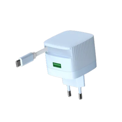 GP0353 30W 1C1A PD Wall Charger with built-in 70cm Retractable Cable