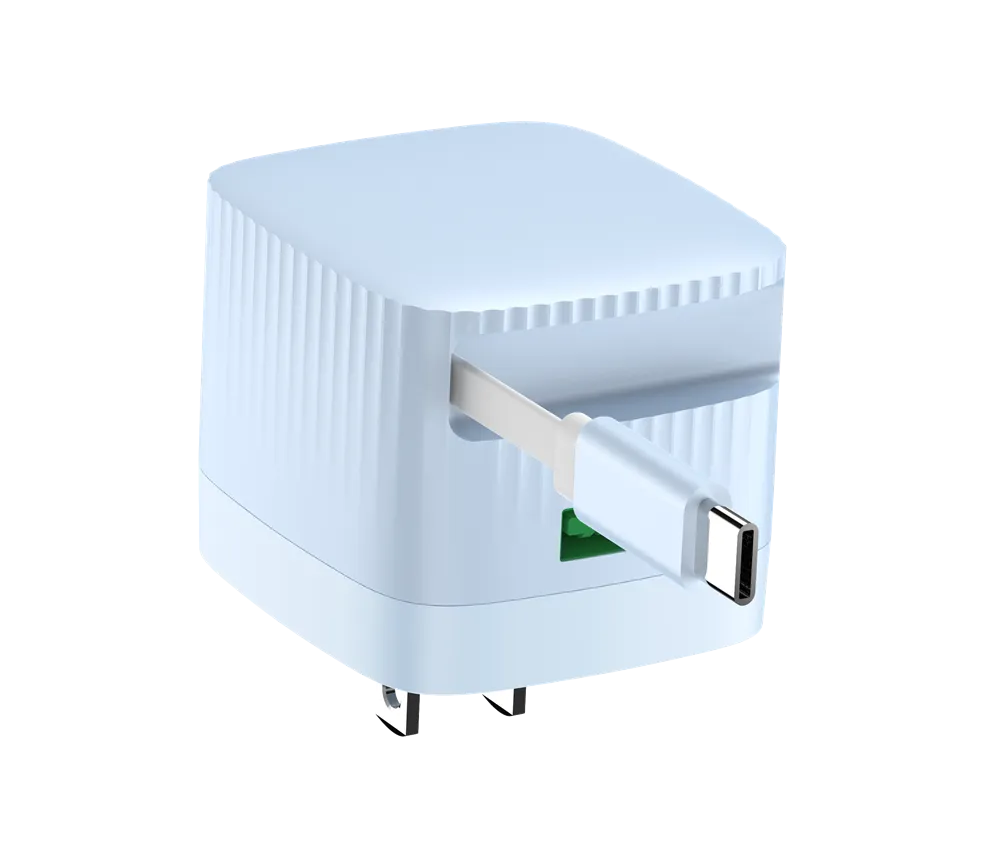 GP0353 30W 1C1A PD Wall Charger with built-in 70cm Retractable Cable