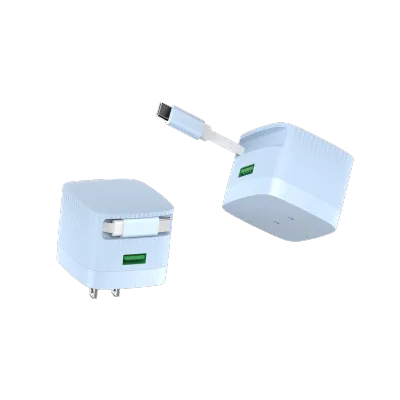 GP0353 30W 1C1A PD Wall Charger with built-in 70cm Retractable Cable
