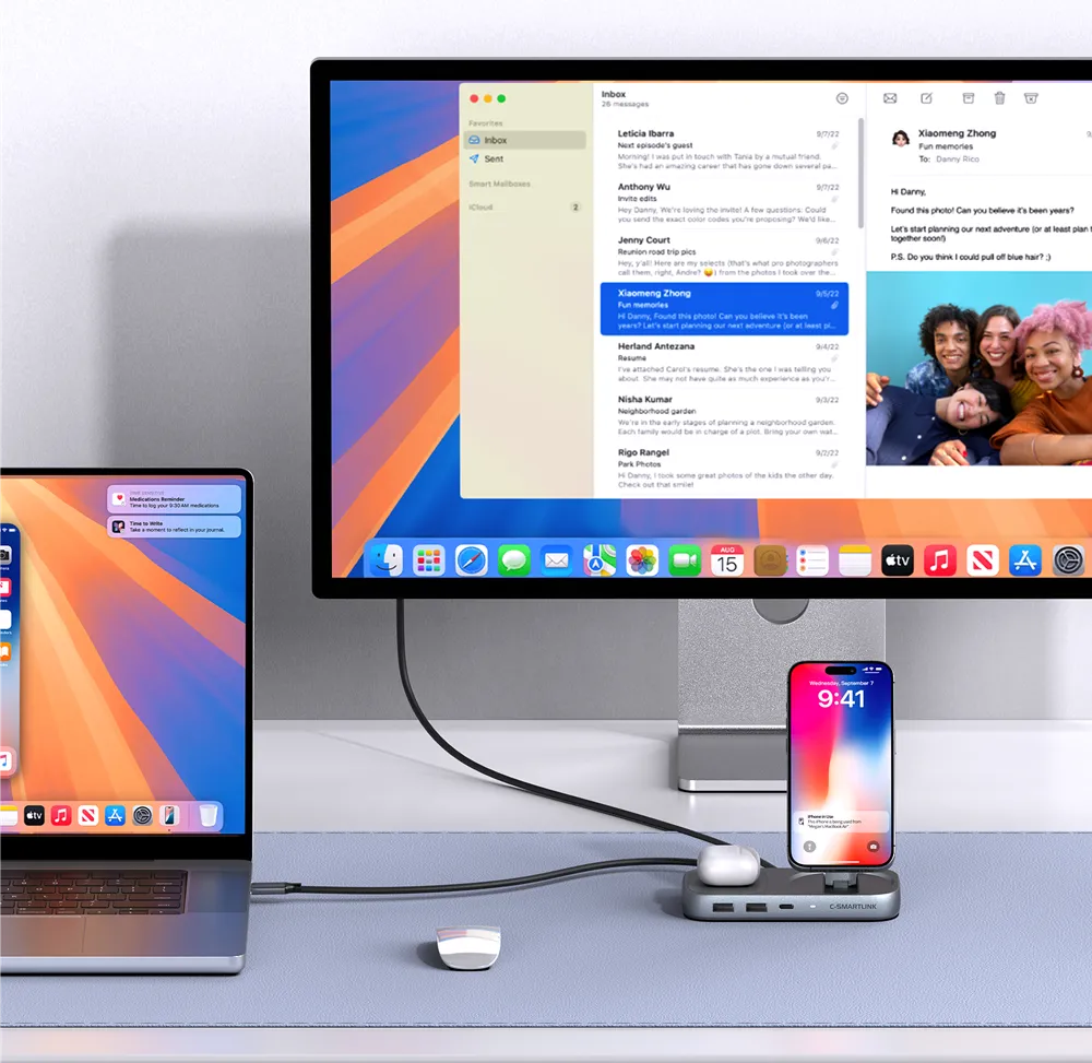 PU0902 3-in-1 Qi2.2  25W  Stand & Docking with Wireless Charger for iPhone