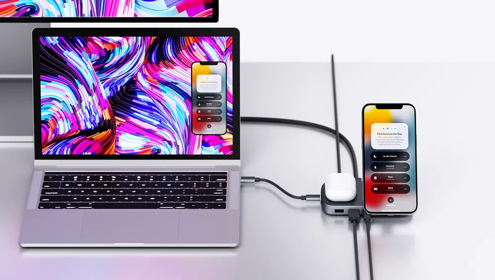 PU0902 3-in-1 Qi2.2  25W  Stand & Docking with Wireless Charger for iPhone