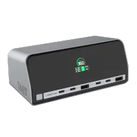 PU1002A MST HUB &160W Power Docking Station with Digital Display Screen