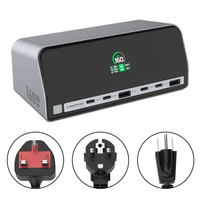 PU1002A MST HUB &160W Power Docking Station with Digital Display Screen