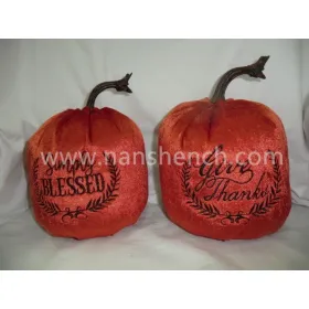 Embroidered Velvet Thanksgiving Pumpkin
