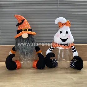 Halloween Gnome Ghost Doll Candy Jar