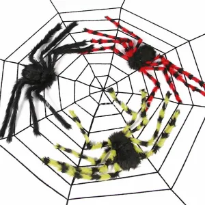Outdoor Halloween Giant Spider Web Black Spider