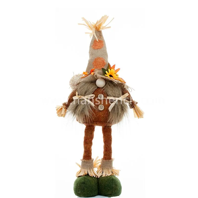 Harvest Scarecrow Faceless Plush Gnome Retractable Doll