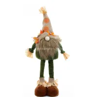 Harvest Scarecrow Faceless Plush Gnome Retractable Doll