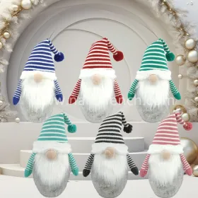 Stripe Knit Christmas Gnome Candy Jar Decorations
