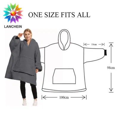 Wholesale Wearable Oversized Sweatshirt Blanket Sherpa Hoodie Blanket